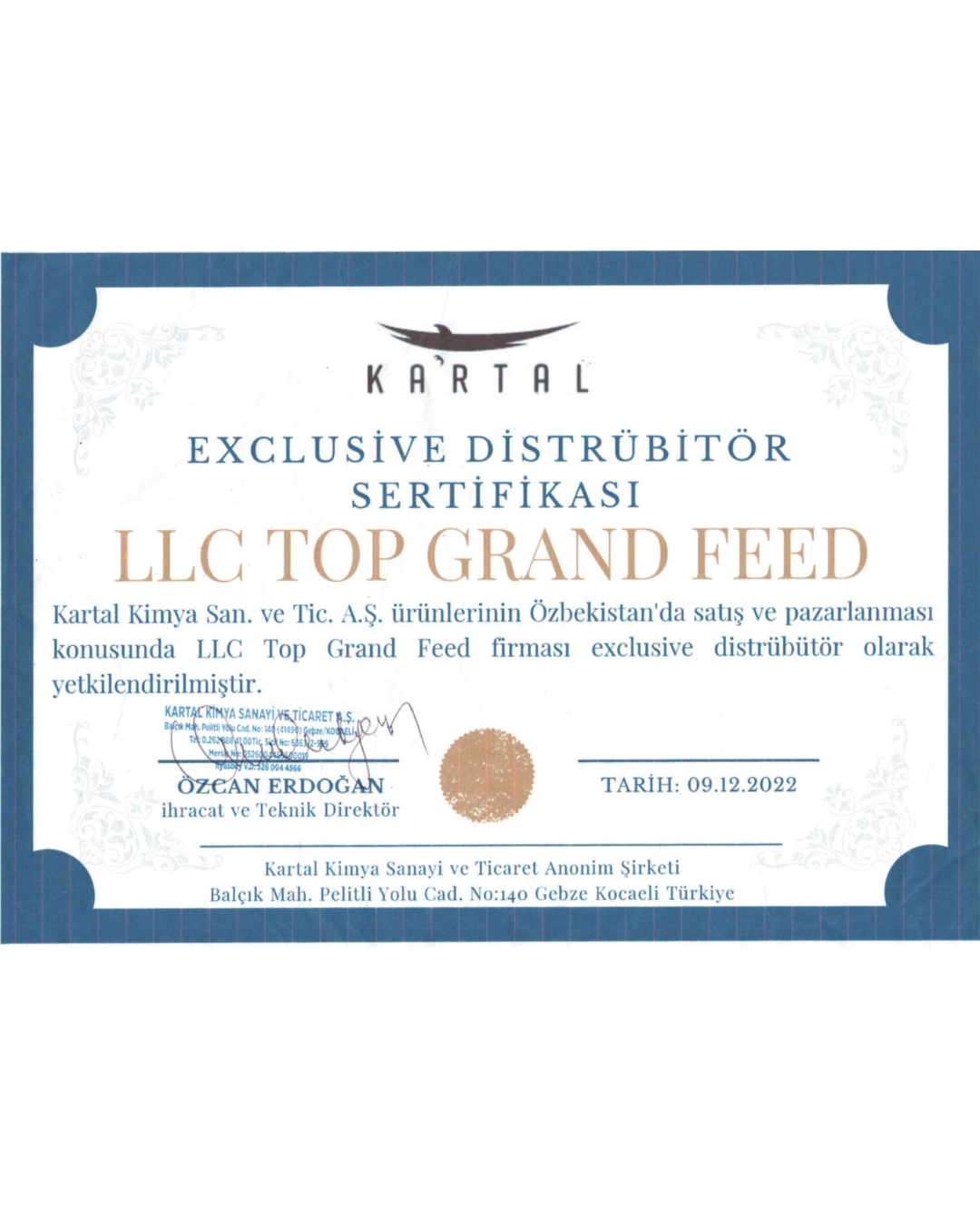 Kartal tomonidan berilgan